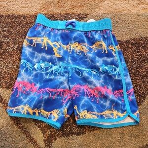 wonder nation Turquoise And Blue Boys Swim Shorts with Mesh Liner